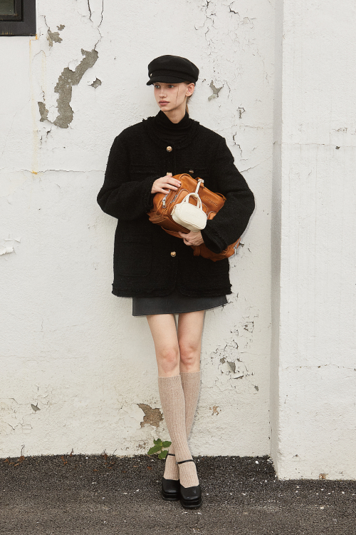 OVERFIT TWEED JACKET BLACK