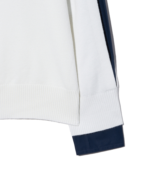 MUSINSA | IRONYPORNO WHITELINE 86-IROJ362 Sleeve Point Long Sleeve Knit  White