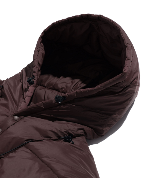 HOODED MIDI PUFFER_BROWN(NG2EWUB902A)