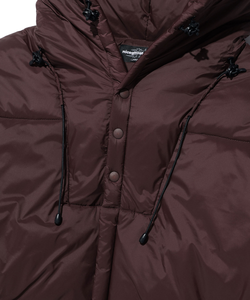 HOODED MIDI PUFFER_BROWN(NG2EWUB902A)