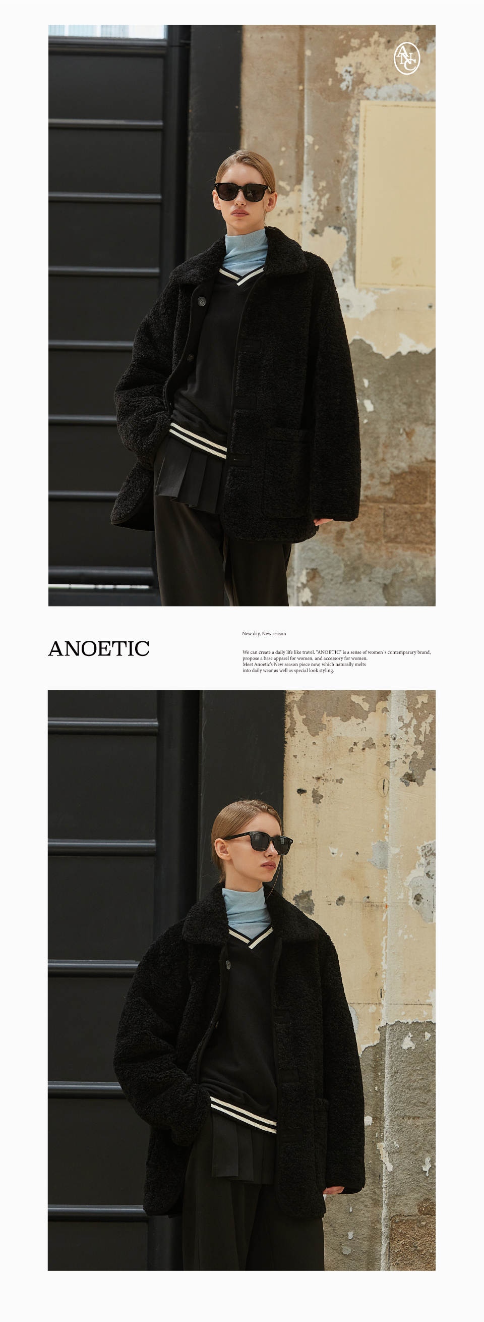 【Anoetic】REVERSIBLE MUSTANG COLLOR COAT Designer fashion, Seoul-fully created | W Concept