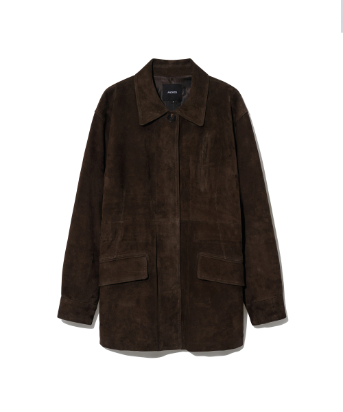 Oversized Goat Suede Jakcet (Chocolate Brown)