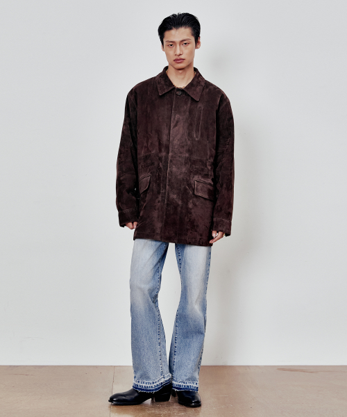 Oversized Goat Suede Jakcet (Chocolate Brown)