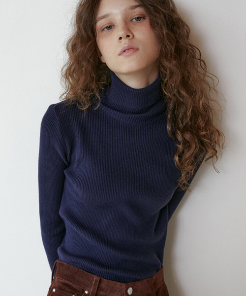 Soft Knit Turtleneck (Navy)