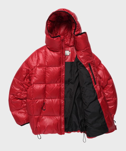 HOODED DUCK DOWN JACKET BURGUNDY