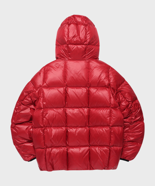 HOODED DUCK DOWN JACKET BURGUNDY