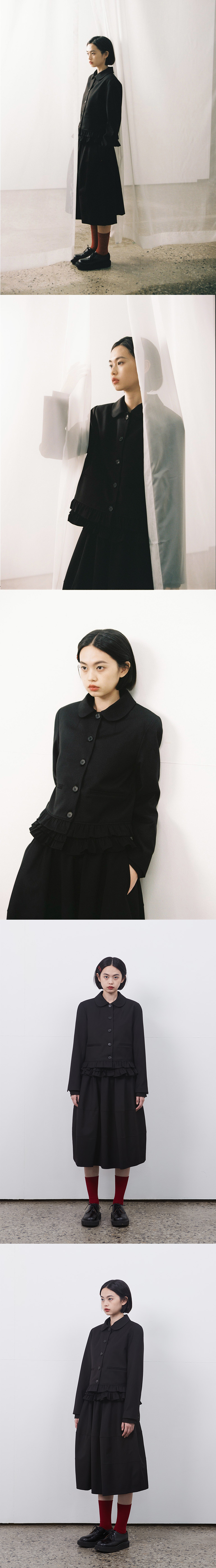 ジャケット・アウター OHESHIO ROUND FRILL JACKET, BLACK MUSINSA公式 | OHESHIO ROUND FRILL JACKET, BLACK