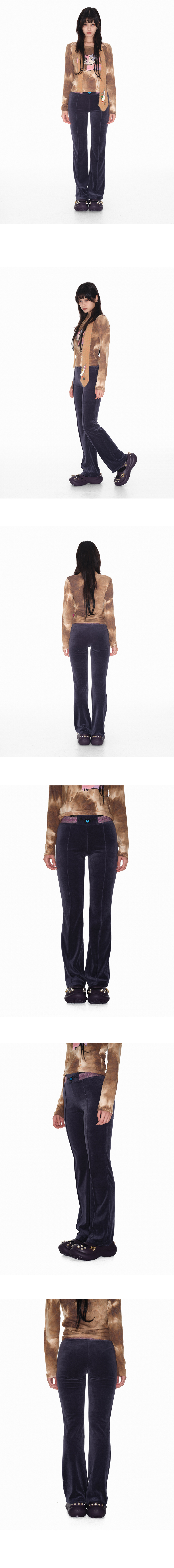 ★YOUTHBATH★Twinkle band velour pants_navy★正規品/直送料込 Twinkle band velour pants_navy - youthbath