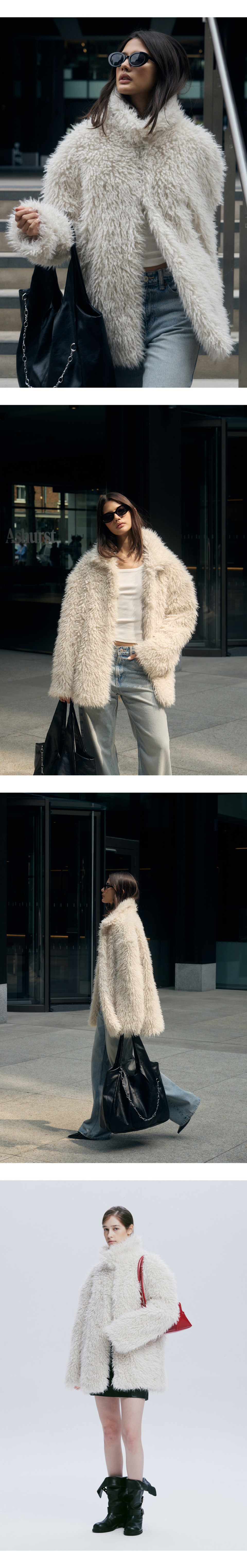 MUSINSA公式 | AFTERHOURS OVERSIZED FUR JACKET V2 (CREAM)