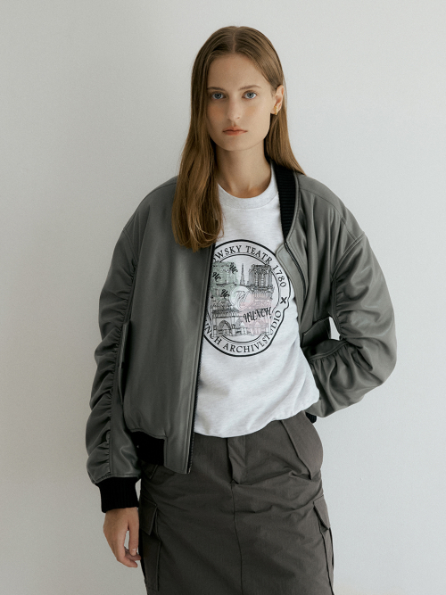 Shirring blouson jumper jacket