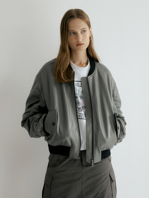 Shirring blouson jumper jacket