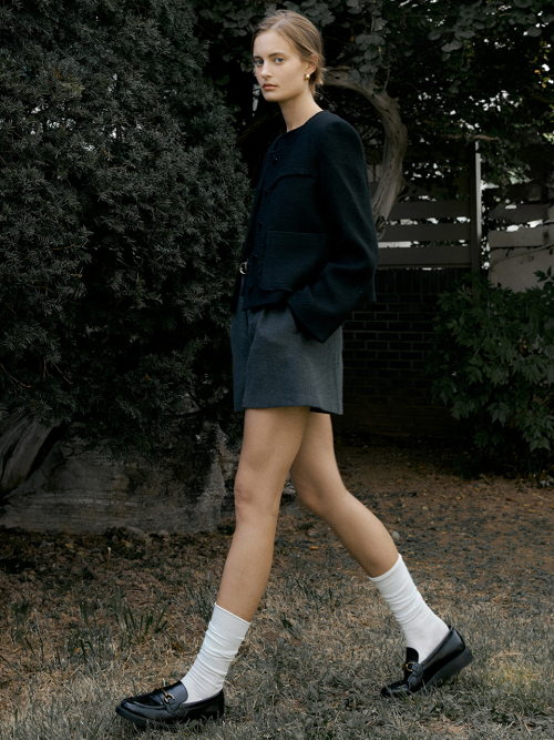 Fringe tweed jacket (2color)