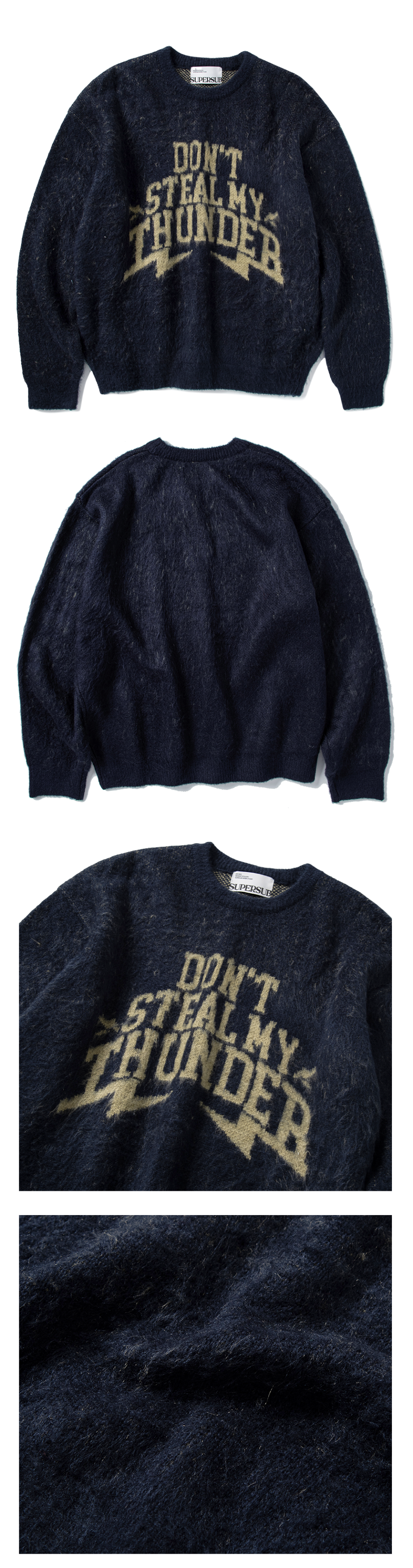 【完売品】SUPERSUB knit navy MUSINSA公式 | SUPERSUB THUNDER Brushed Knit - Navy