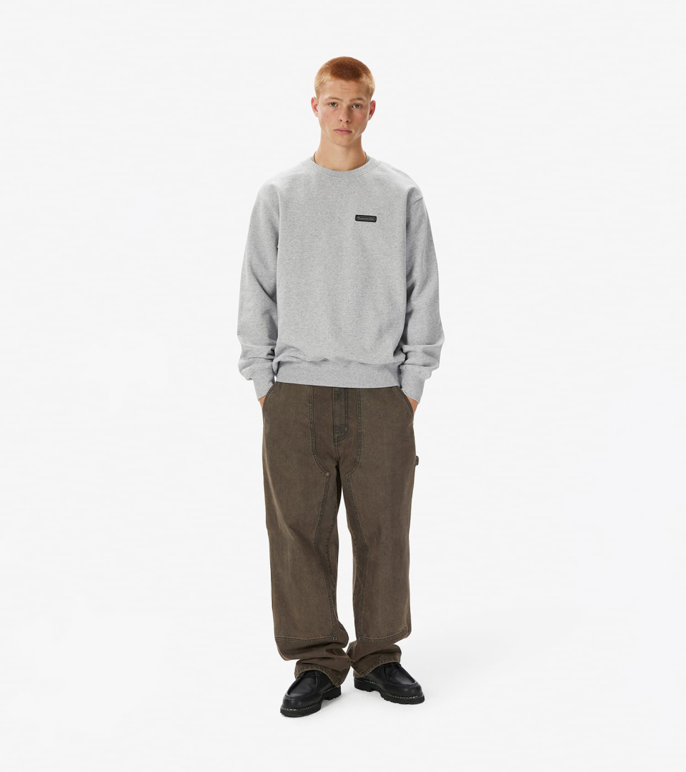 MUSINSA | thisisneverthat® Script Label Crewneck Heather Grey