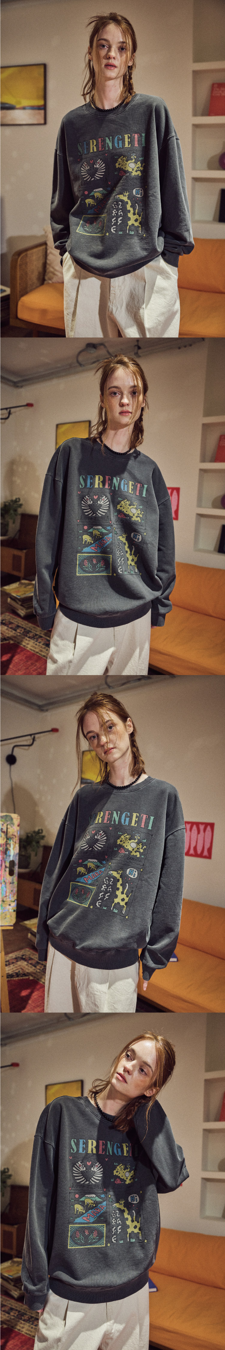 【CPGN STUDIO】24FW★ Serengeti Pigment Sweatshirt MUSINSA | CPGN STUDIO Serengeti Pigment Sweatshirt Smoke Black