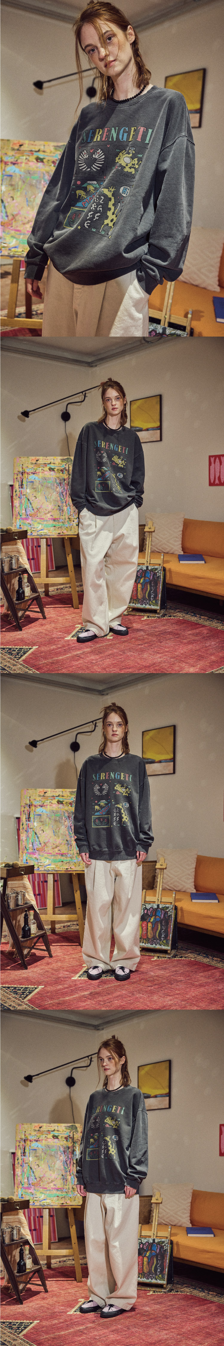 【CPGN STUDIO】24FW★ Serengeti Pigment Sweatshirt MUSINSA | CPGN STUDIO Serengeti Pigment Sweatshirt Smoke Black
