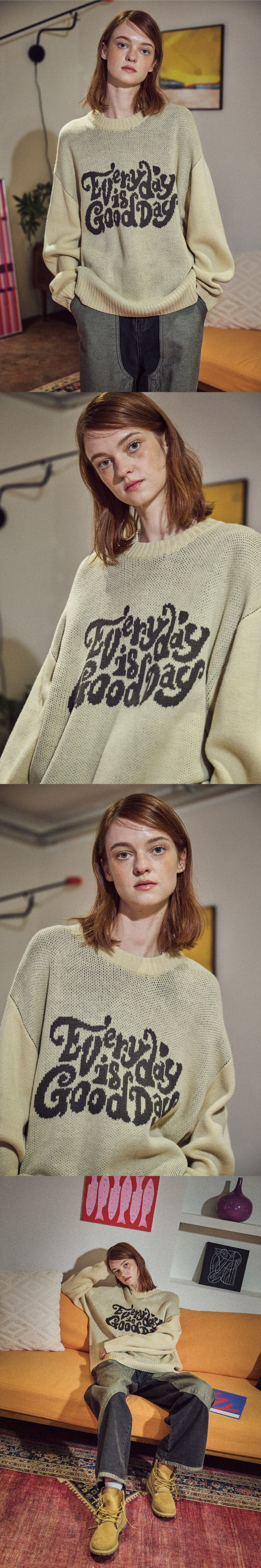 DAY PULLOVER SWEATER - 2 COLORS CREAM