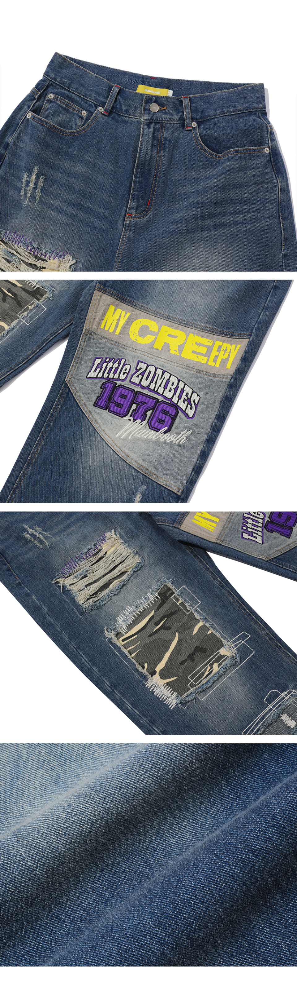 ★MAINBOOTH★Creepy Patch Denim Pants(BLUE)★正規品/直送料込 Creepy Patch Denim Pants(BLUE) - MAINBOOTH | 60% - Asian