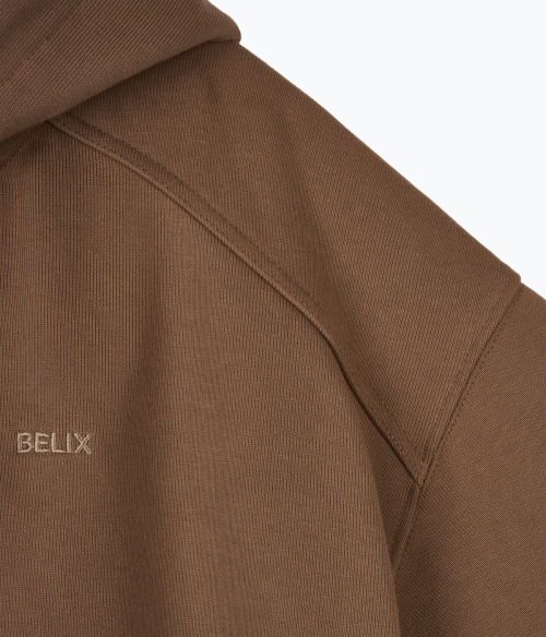 season logo hoodie zip up brown