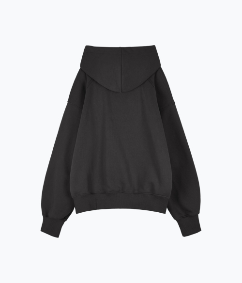 season logo hoodie zip up charcoal