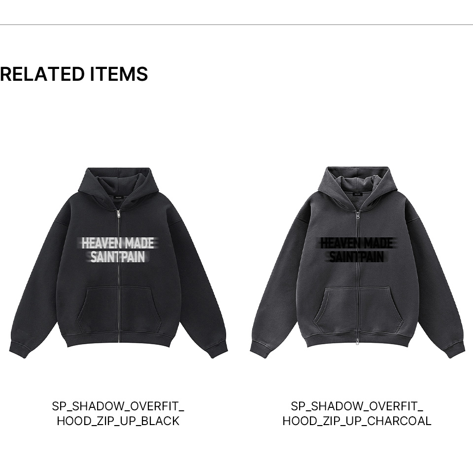 MUSINSA | SAINTPAIN SP Shadow Overfit Hooded Zip-Up Charcoal
