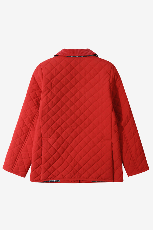 Women Padded Classic Jacket_Red