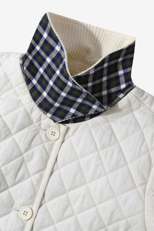Women Padded Classic Jacket_Ivory