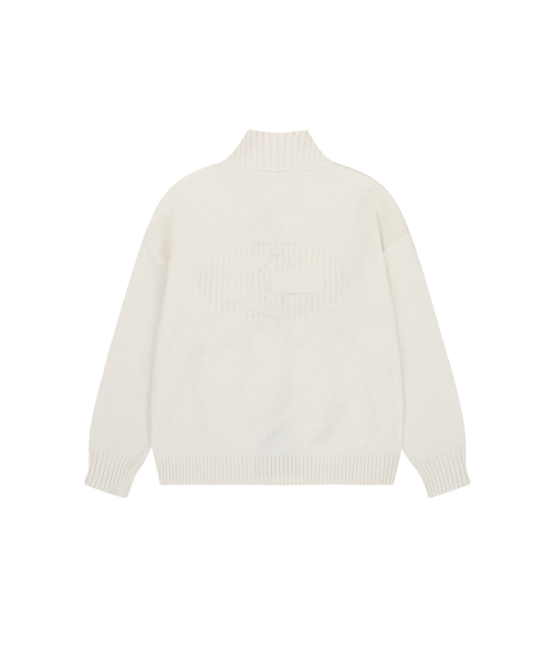 DOUBLE ZIP KNIT ZIP UP - кремовый