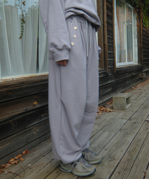 Crochet Sweat Pants (Mute Purple)