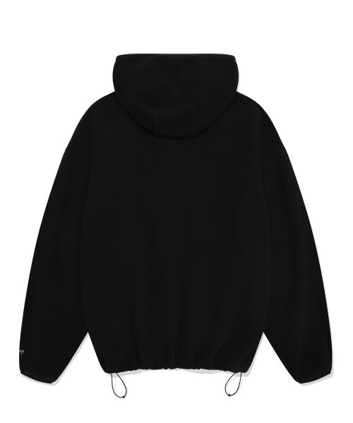 C Logo флисовый оверсайз худи-анорак Black
