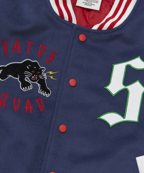 Classic Oversized Varsity Jacket Navy