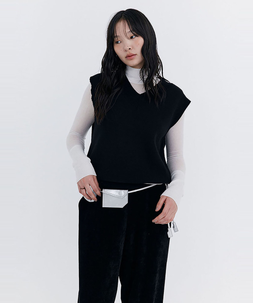 Рваный вязаный жилет Damage Knit Vest Black