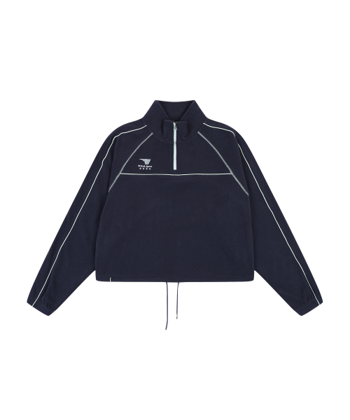 W COLOR MIXED FLEECE HALF ZIP-UP [NAVY]