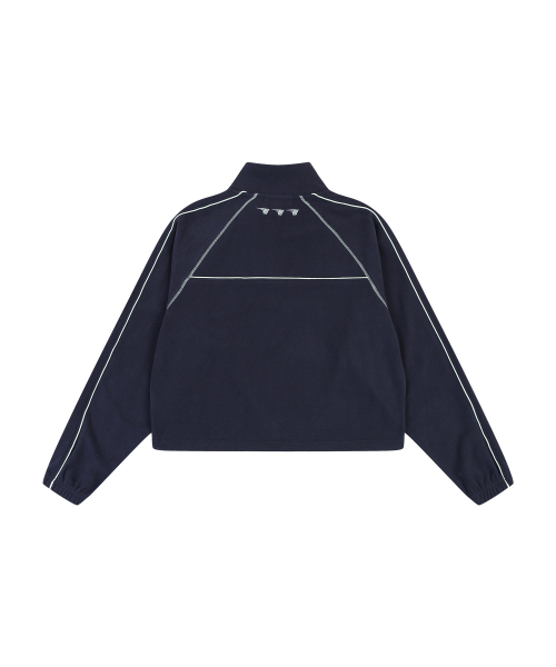 W COLOR MIXED FLEECE HALF ZIP-UP [NAVY]
