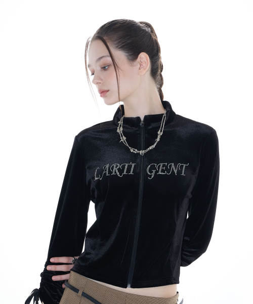 L14 VELVET ZIP-UP(чёрный)