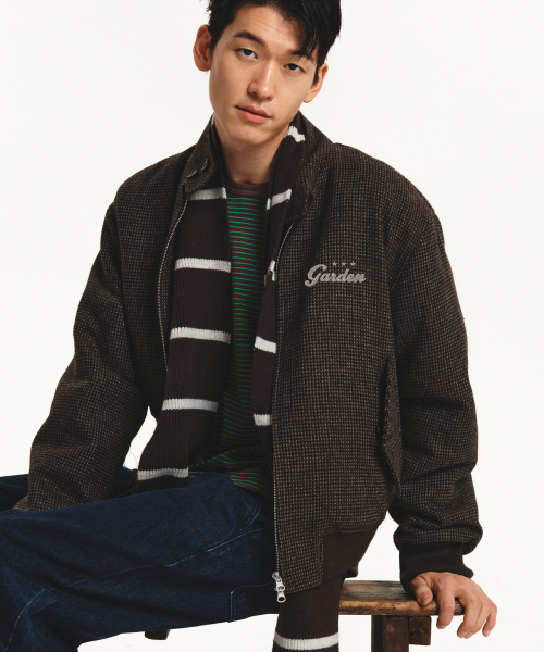 Tweed Harrington Wool Jacket (brown)