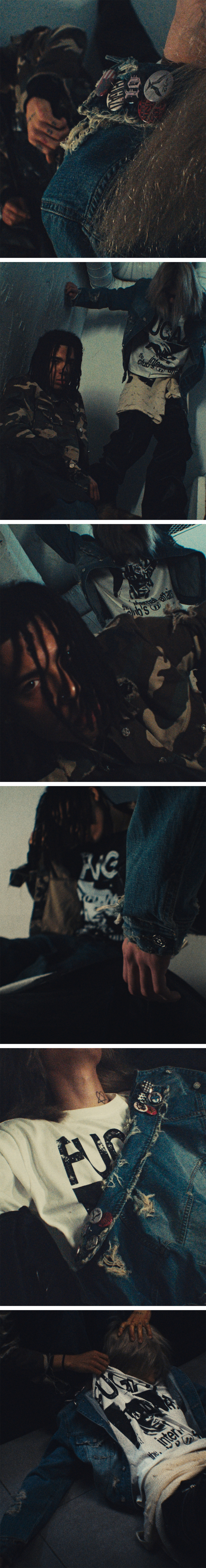 선데이오프클럽(SUNDAYOFFCLUB) Punk Pin Hand Distressed Denim