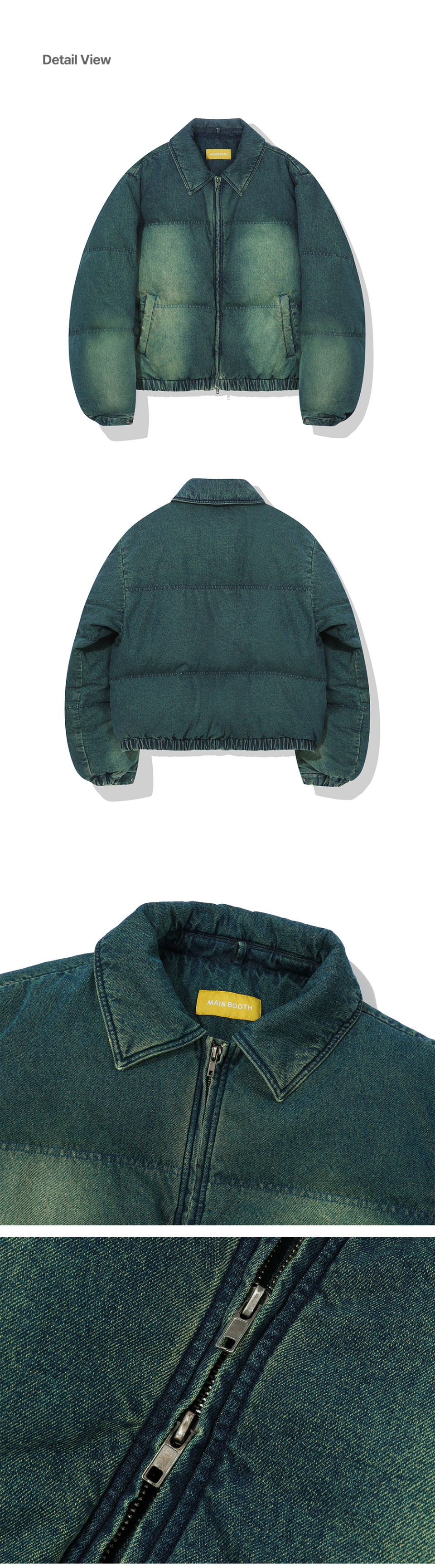 MUSINSA公式 | MAINBOOTH Vintage Denim Puffer Jacket(BLUE)
