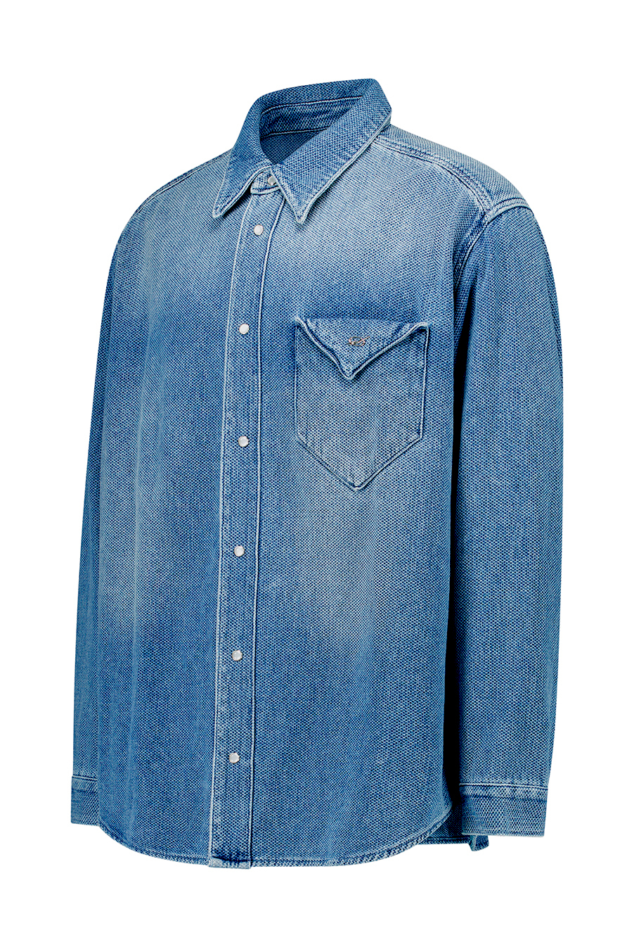 51PERCENT ■ Waffle denim shirt Waffle denim shirt - Blue - 51percent