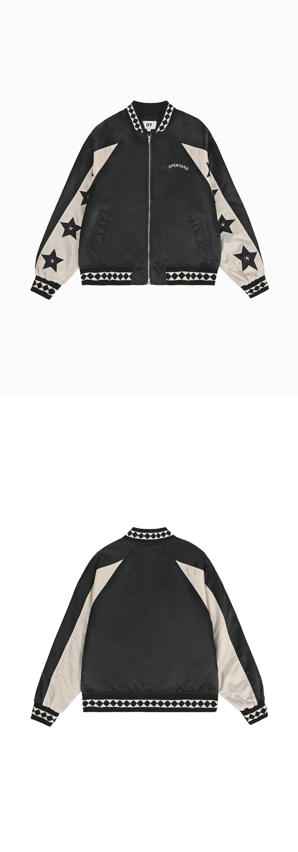 ★OY★STAR LEATHER PATCH STUD JACKET - NAVY★正規品/直送料込 MUSINSA公式 | OY STAR LEATHER PATCH STUD JACKET - BLACK