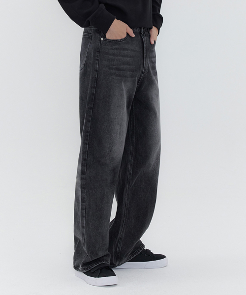 Свободные вошед-джинсы Wide Balloon унисекс (Black)