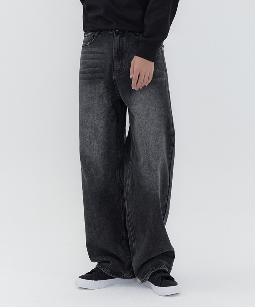 Свободные вошед-джинсы Wide Balloon унисекс (Black)