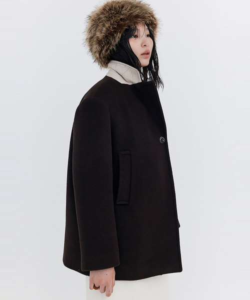 Wool Half Coat_Brown (шерсть половинка пальто_коричневый)