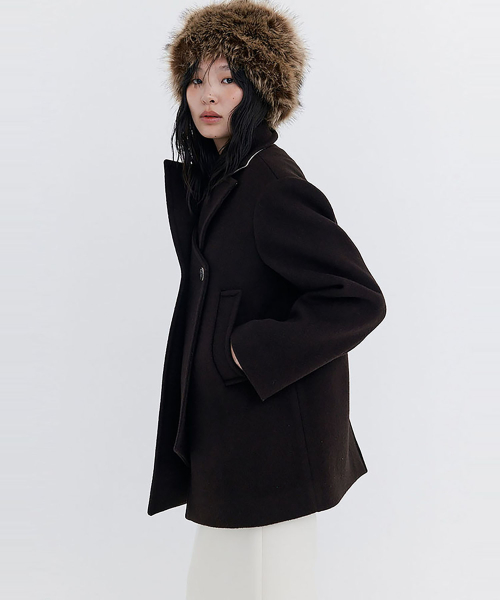 Wool Half Coat_Brown (шерсть половинка пальто_коричневый)