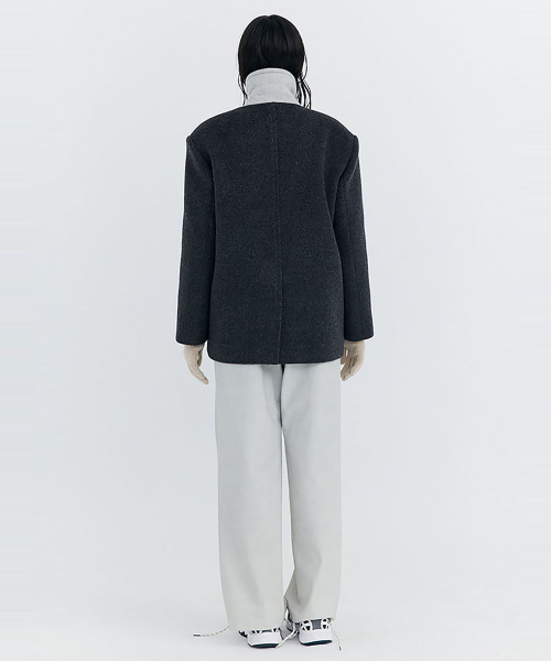 Wool Half Coat_Charcoal (шерсть половинка пальто_угольно-серый)