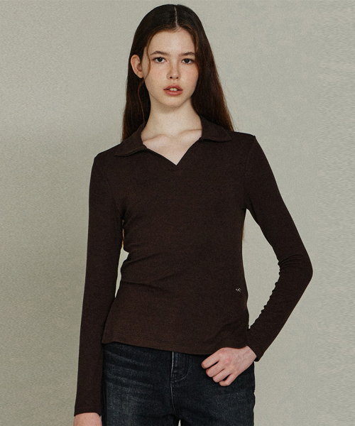 Wool Slim Collar топ BR