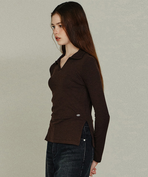 Wool Slim Collar топ BR