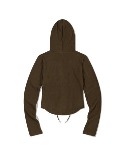 Худи на молнии с волнистой строчкой (KHAKI BROWN)