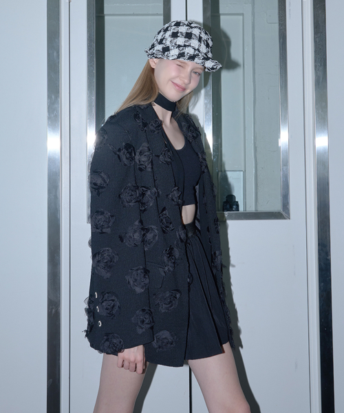 Оверсайз-жакет Romantic Volume Flower, Black