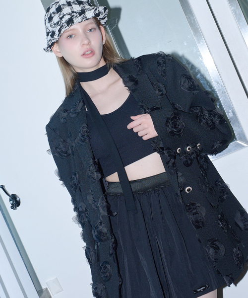 Оверсайз-жакет Romantic Volume Flower, Black